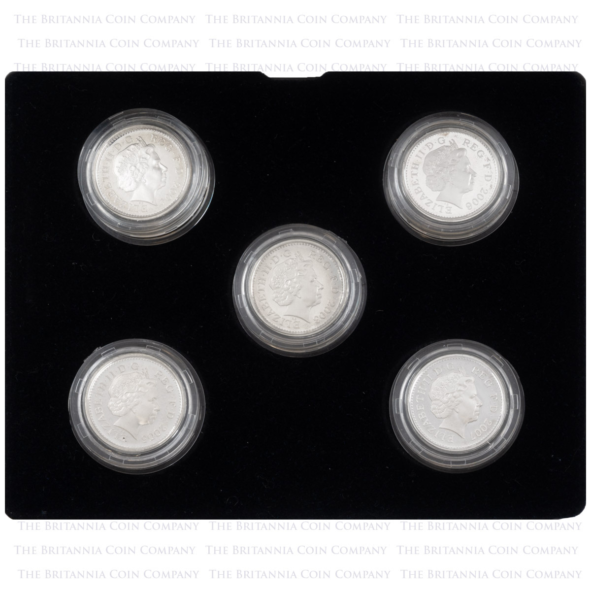 2003-2007 Bridges One Pound Silver Proof Coin Set reverse designs