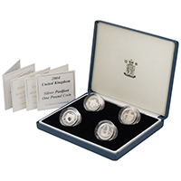 UK0407PFSET 2004-2007 Bridges One Pound Piedfort Silver Proof Coin Set thumbnail image