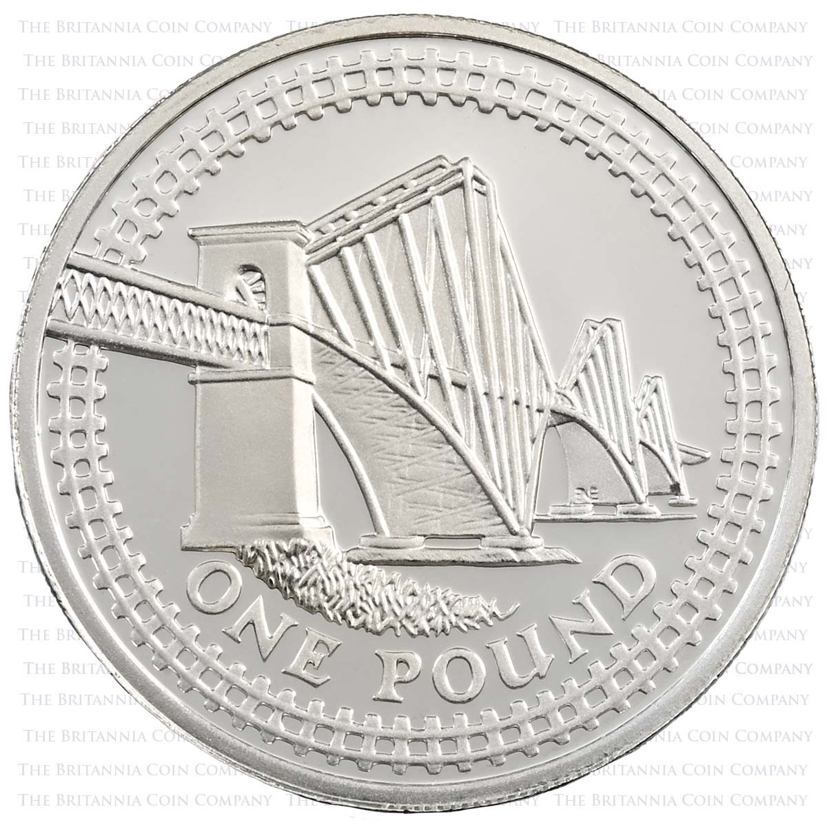 2004 Scotland Forth Railway Bridge £1 Silver Proof Reverse