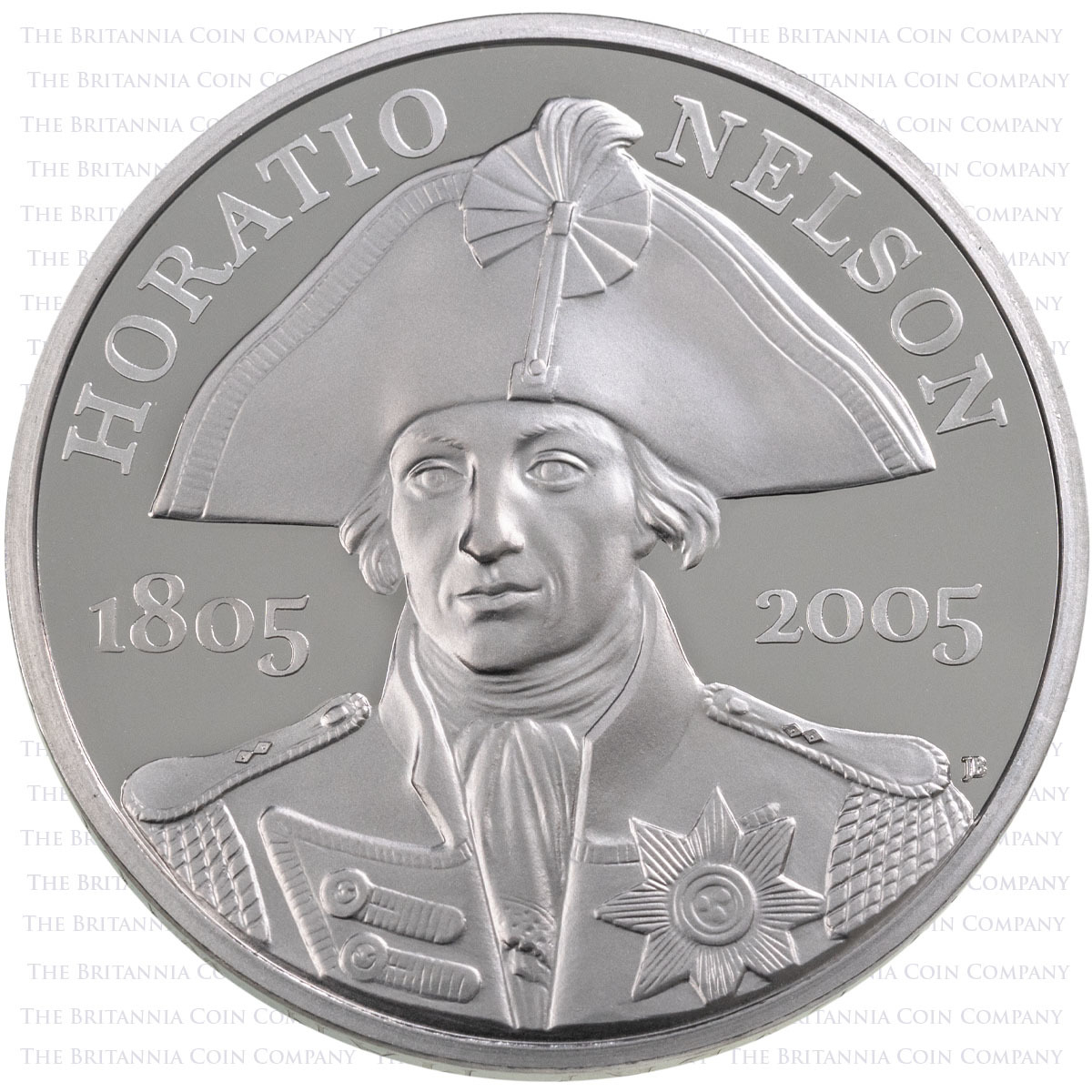 2005 Death Of Horatio Nelson 200th Anniversary Five Pound Crown Piedfort Platinum Proof Coin Reverse
