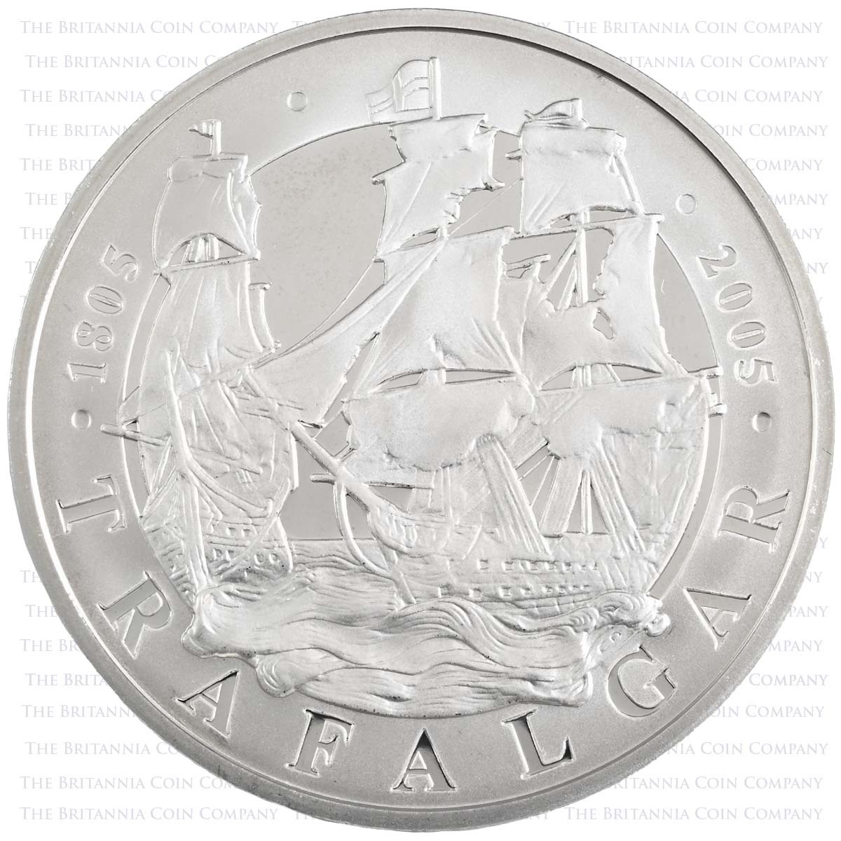 UK05NT2SP 2005 Nelson Trafalgar £5 Crown Set Silver Proof Trafalgar Reverse