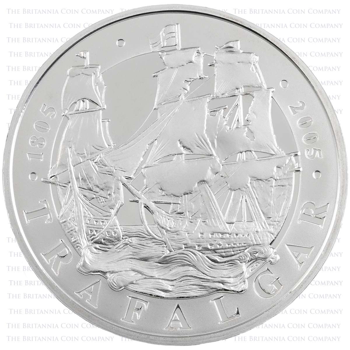 2005 Battle of Trafalgar £5 Crown Silver Proof Reverse