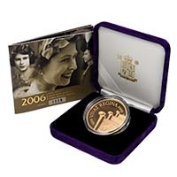 2006 Queen's 80th Birthday Five Pound Crown Gold Proof Coin Thumbnail