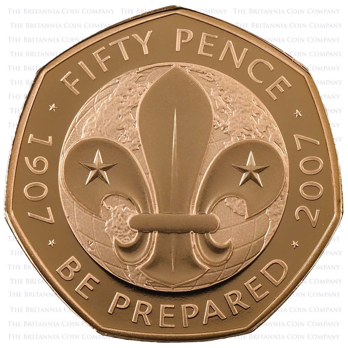 2007 Scouts 100th Anniversary 50p Gold Proof