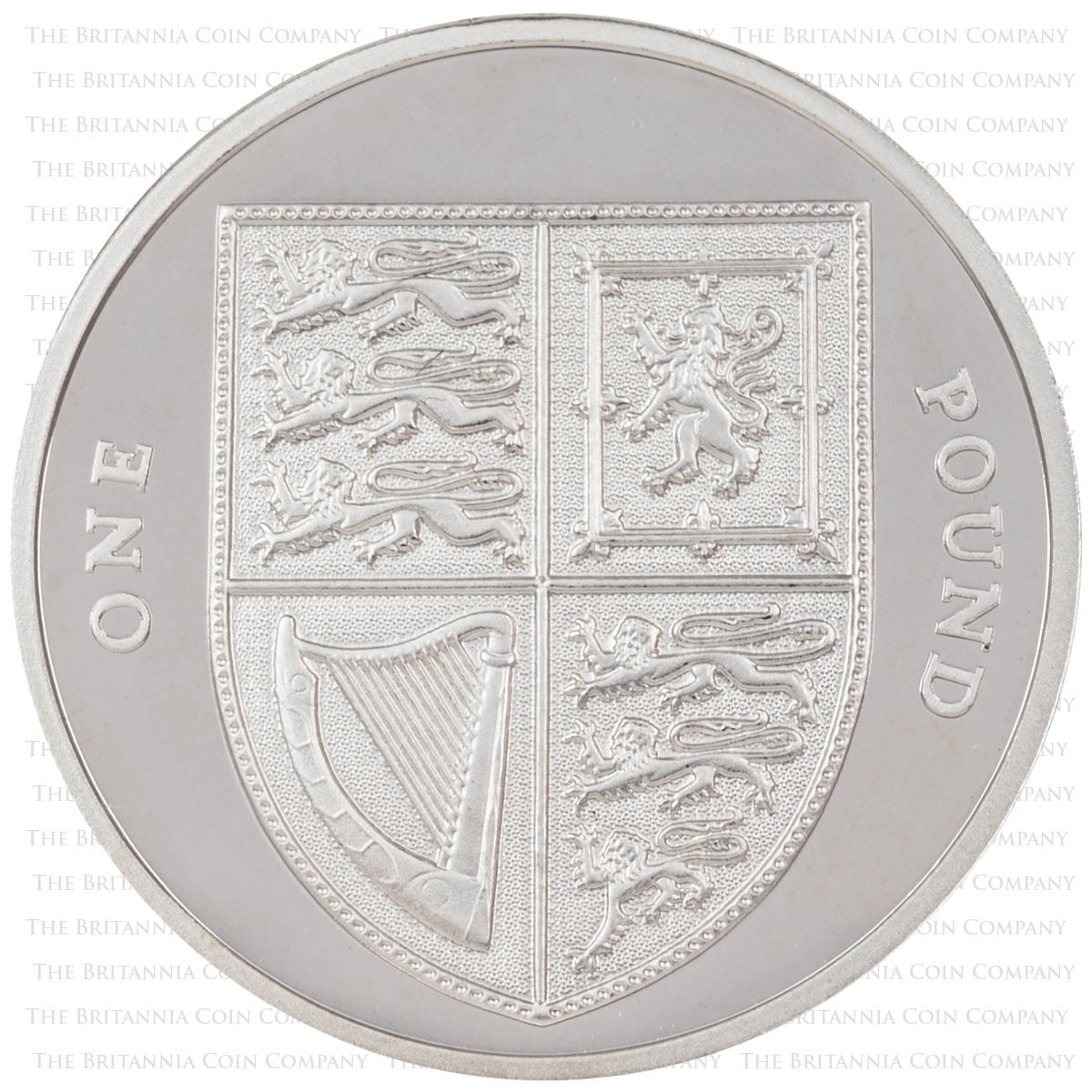 UK08MDPF 2008 Royal Shield Of Arms One Pound Piedfort Silver Proof Coin Reverse