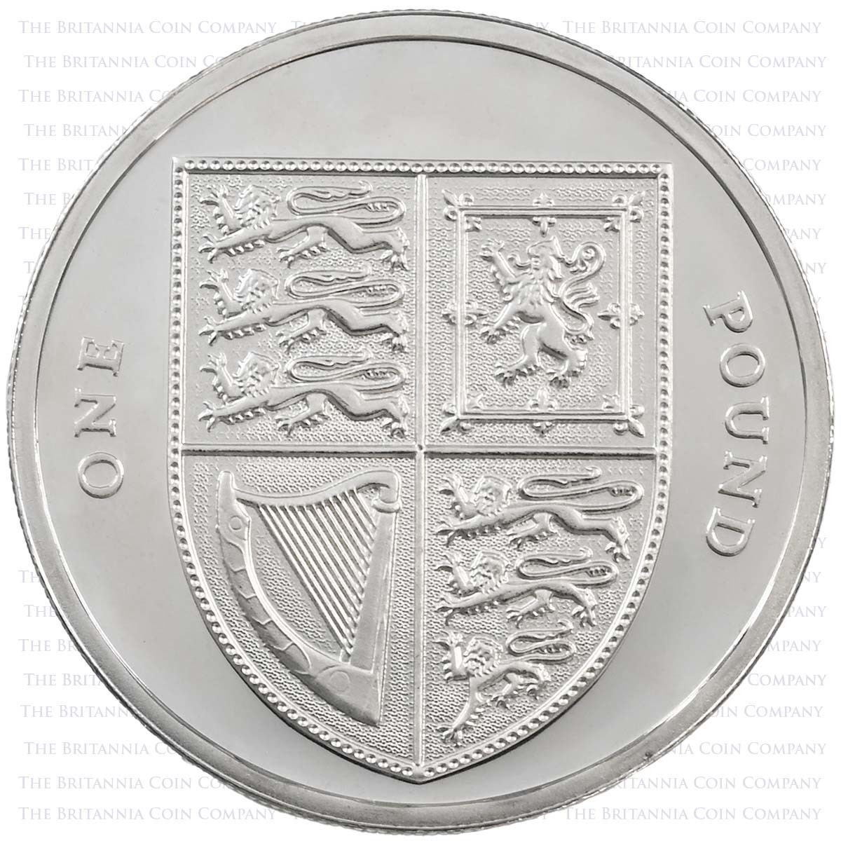 UK08MDSP 2008 Shield Royal Of Arms £1 Silver Proof Reverse