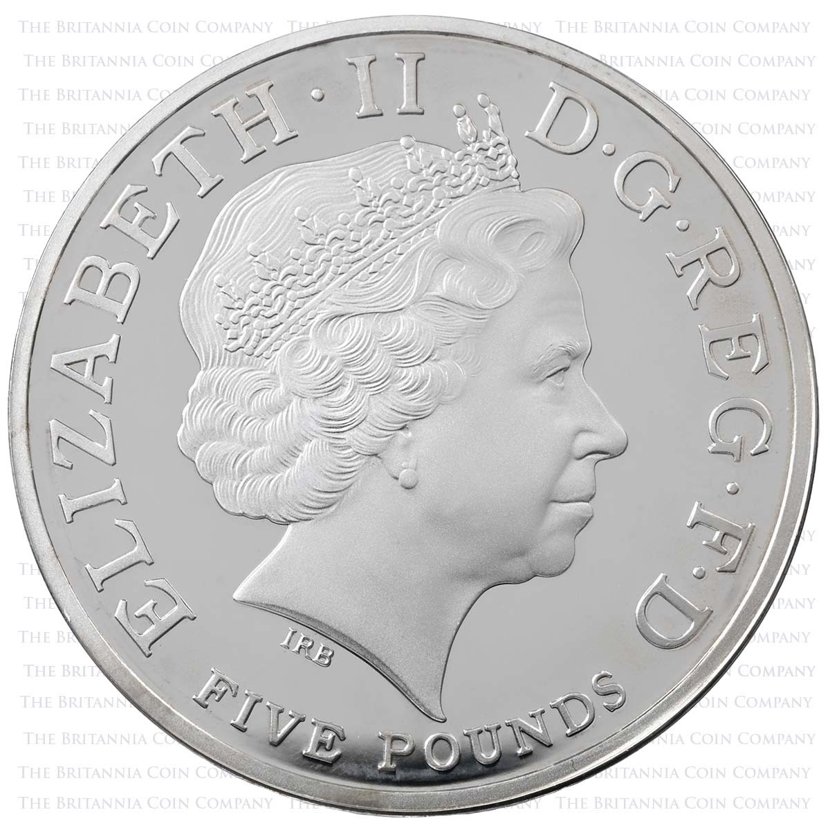 UKPC60PF 2008 Prince Charles 60th Birthday £5 Crown Piedfort Silver Proof Obverse
