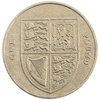 2008 Royal Arms Shield One Pound Circulated Coin Thumbnail