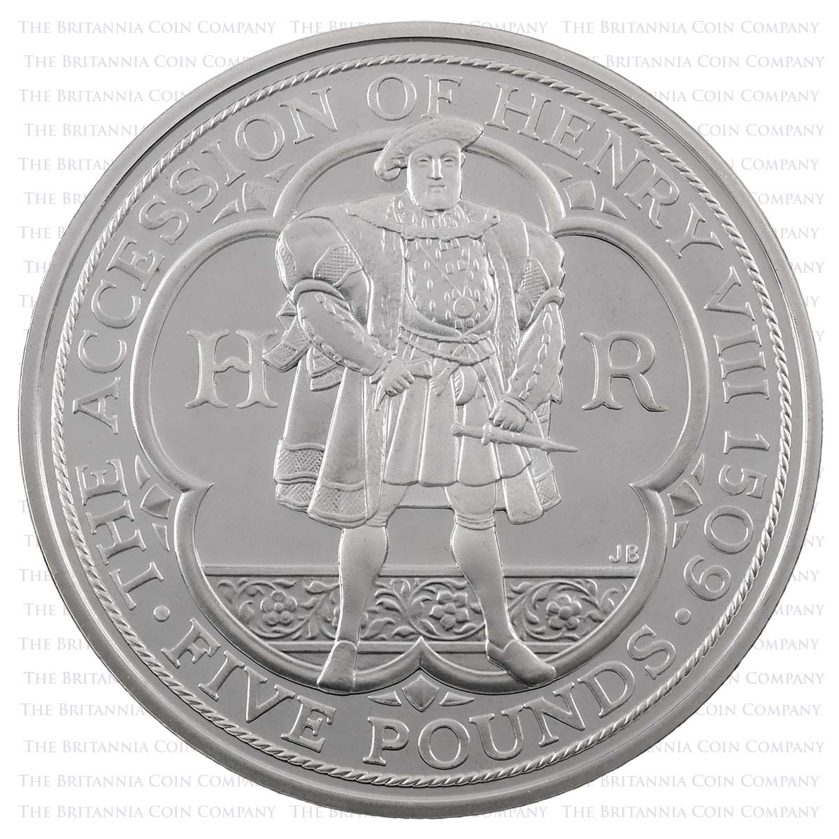 UKH8SP 2009 Henry VIII Accession 500th Anniversary £5 Crown Silver Proof Reverse