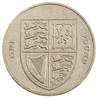 2009 Royal Arms Shield One Pound Circulated Coin Thumbnail