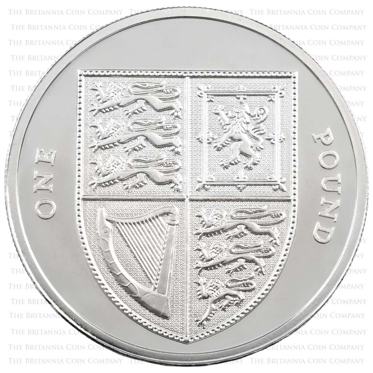 UK09SP 2009 Shield Of Royal Arms £1 Silver Proof Reverse