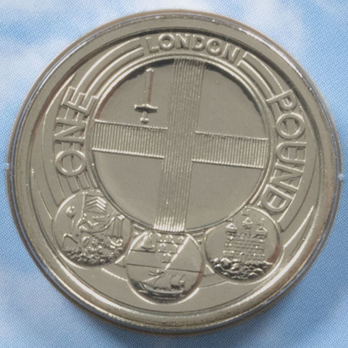St George London Crest reverse of UK10CLBU 2010 London UK £1 BU Coin Pack