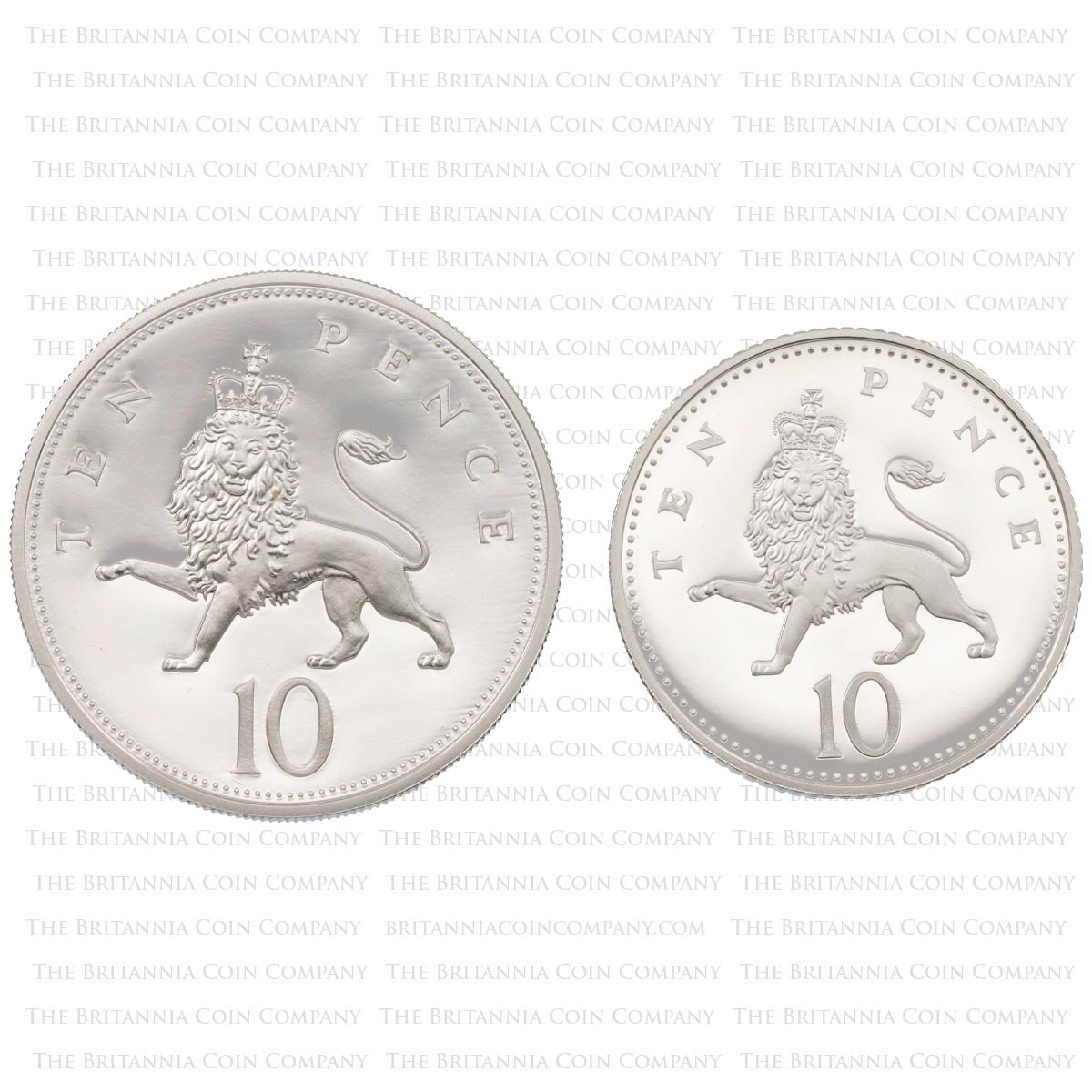 1992 Ten Pence Silver Proof Two-Coin Set Reverses