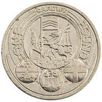 2011 Cardiff One Pound Circulated Capital Cities Coin Thumbnail