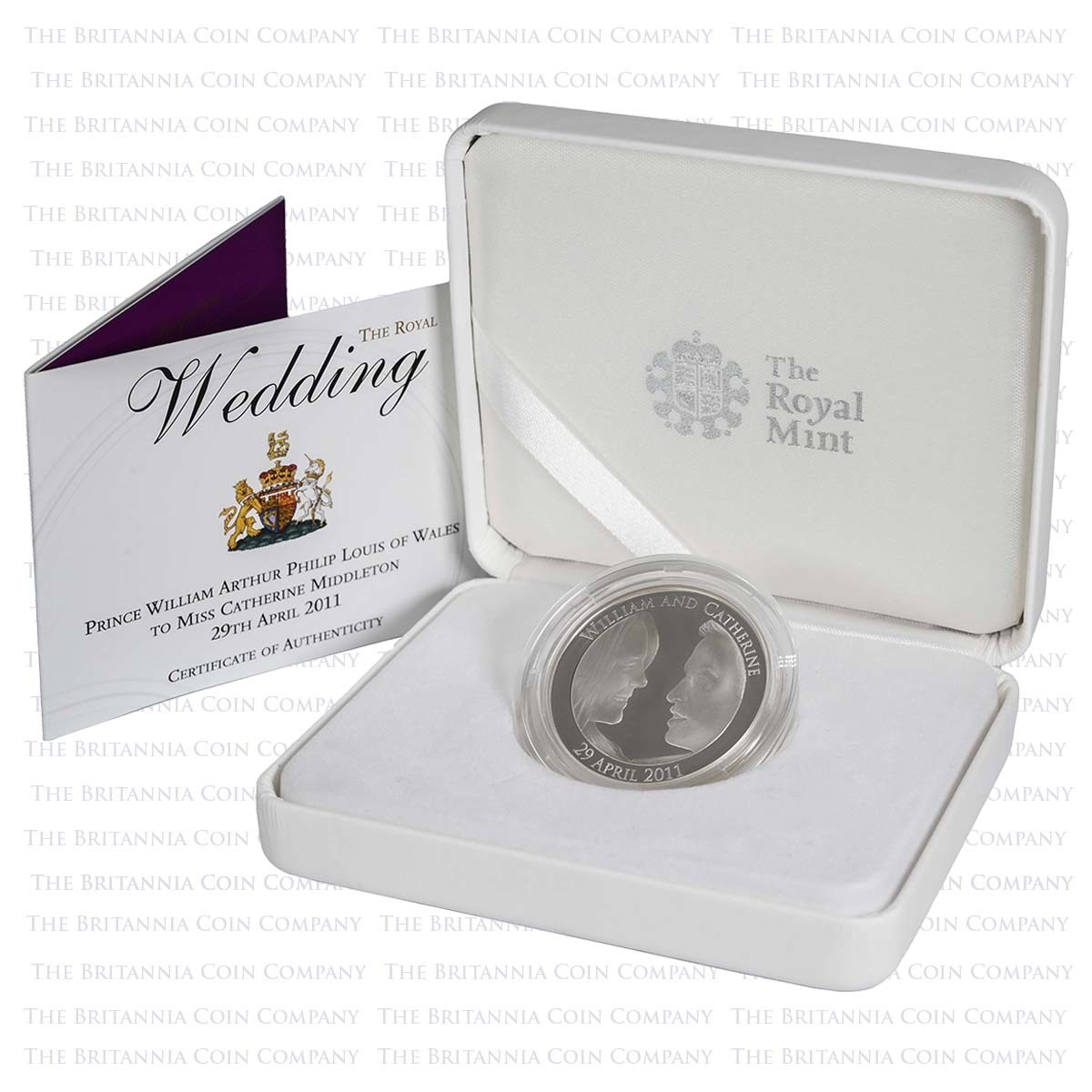 UK11RWSP 2011 Royal Wedding Kate and William £5 Crown Silver Proof Boxed