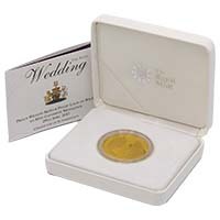 2011 Royal Wedding Kate and William £5 Crown Gold Plated Silver Proof Thumbnail