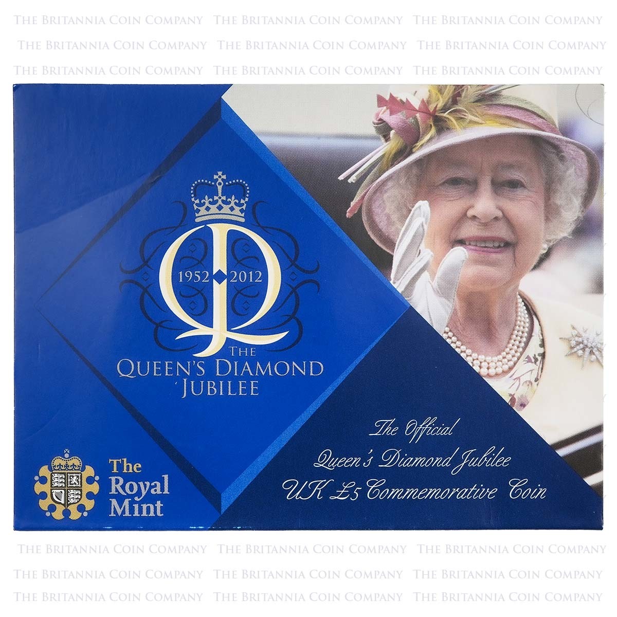 2012 Diamond Jubilee £5 Crown BU in Folder Packaging