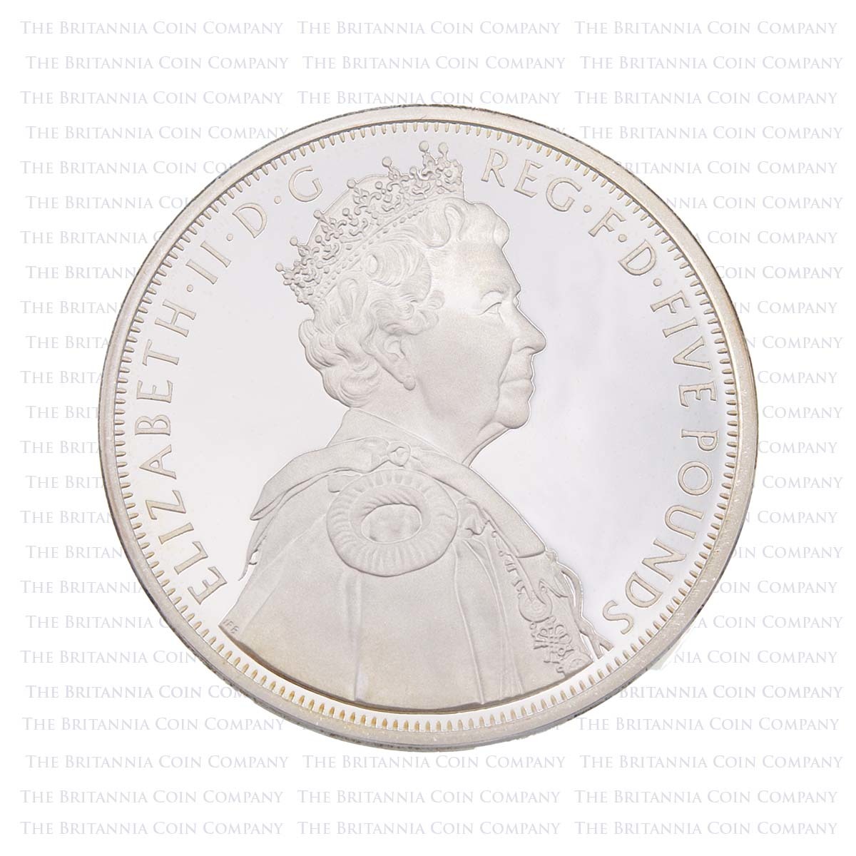 2012 Elizabeth II Diamond Jubilee £5 Crown Piedfort Silver Proof Obverse