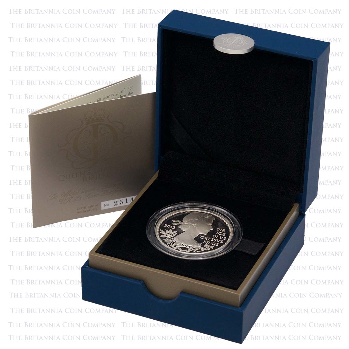 2012 Elizabeth II Diamond Jubilee £5 Crown Piedfort Silver Proof Boxed
