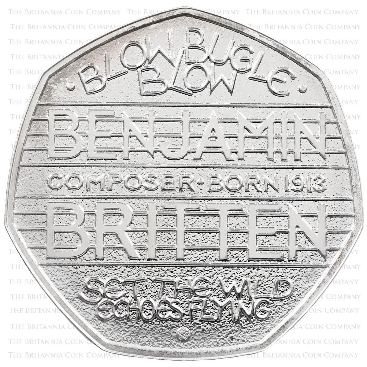 UK13BBSP 2013 Benjamin Britten 50p Silver Proof Reverse