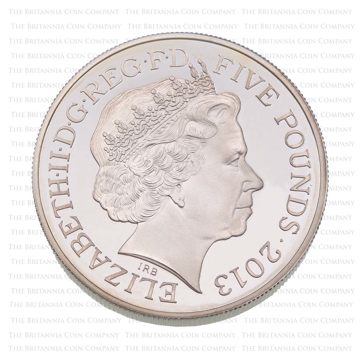 2013 Queen’s Coronation 60th Anniversary £5 Crown Piedfort Silver Proof Obverse