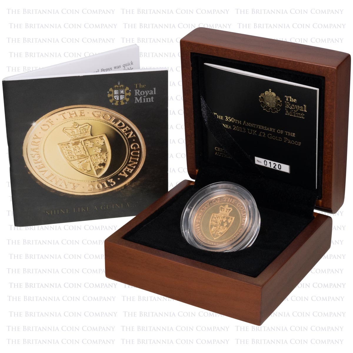 UK13GUGP 2013 Golden Guinea Two Pound Gold Proof Coin Boxed