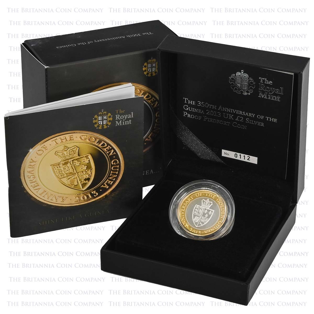 UK13GUPF 2013 Golden Guinea Two Pound Piedfort Silver Proof Coin Boxed