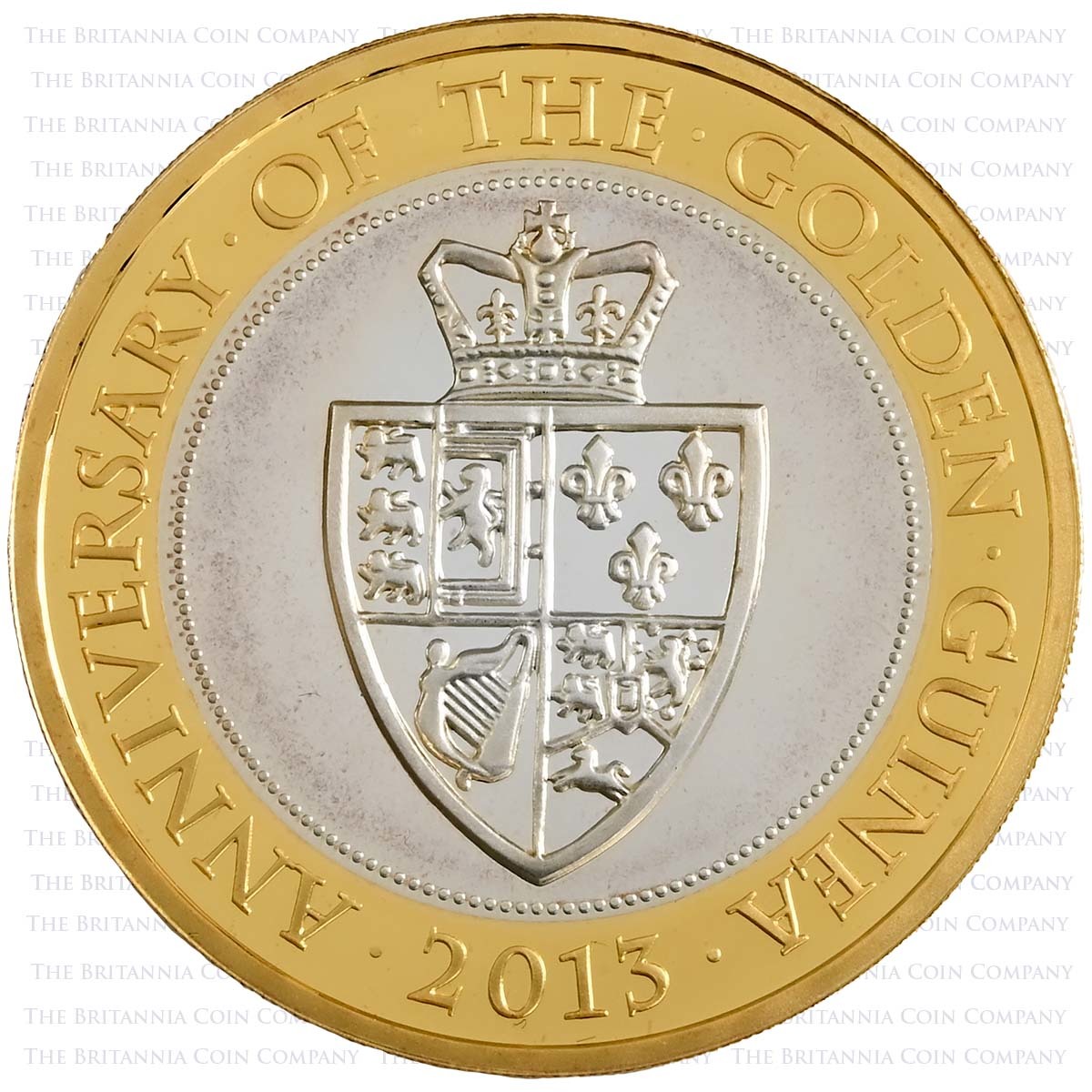 UK13GUSP 2013 Golden Guinea £2 Silver Proof Reverse