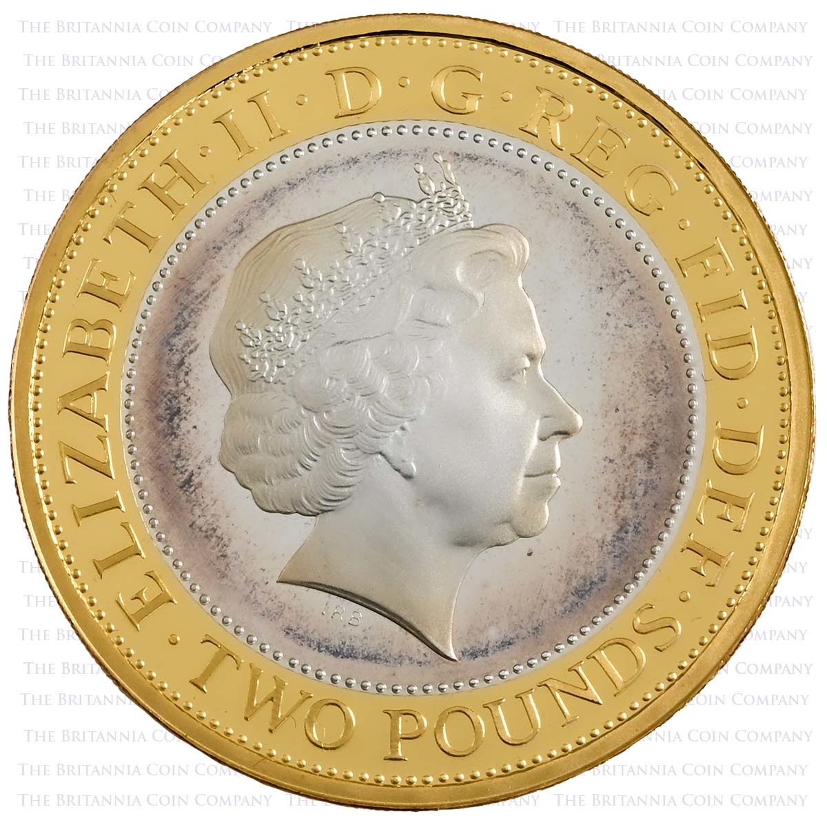 UK13GUSP 2013 Golden Guinea £2 Silver Proof Obverse