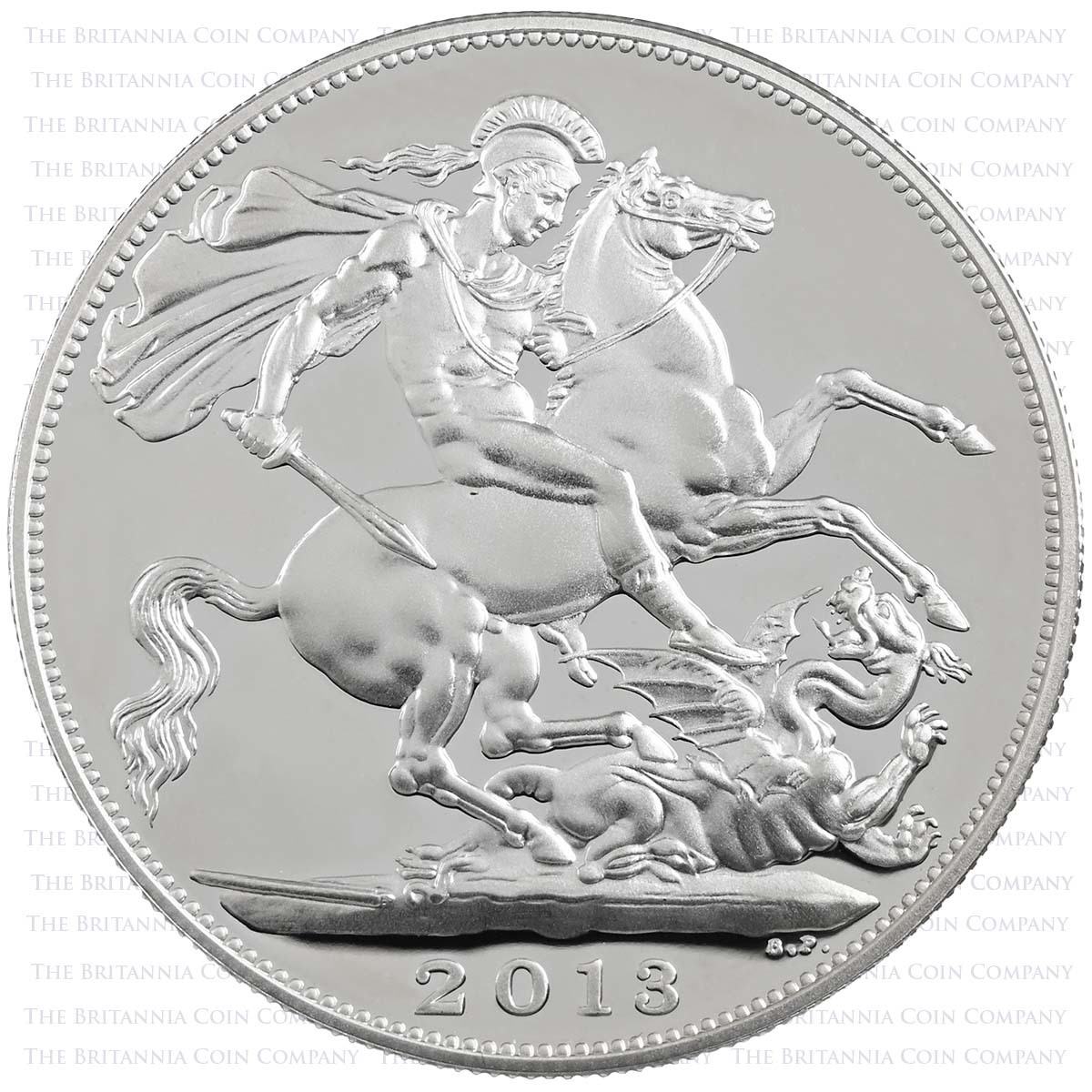 UK13RBPC 2013 Prince George Birth £5 Crown Silver Proof Reverse