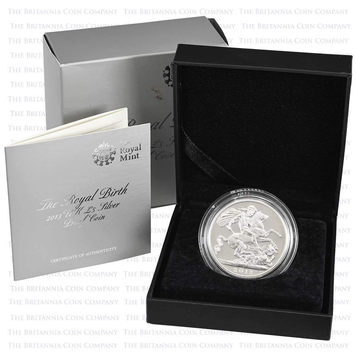 UK13RBPC 2013 Prince George Birth £5 Crown Silver Proof Boxed