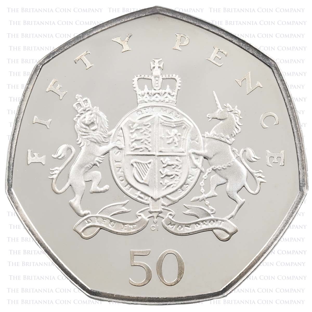 UK13RSSP 2013 Christopher Ironsides Britannia 50p Silver Proof Reverse