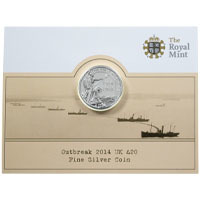 UK1420FW 2014 First World War Outbreak Twenty Pound Silver Brilliant Uncirculated Coin In Folder Thumbnail