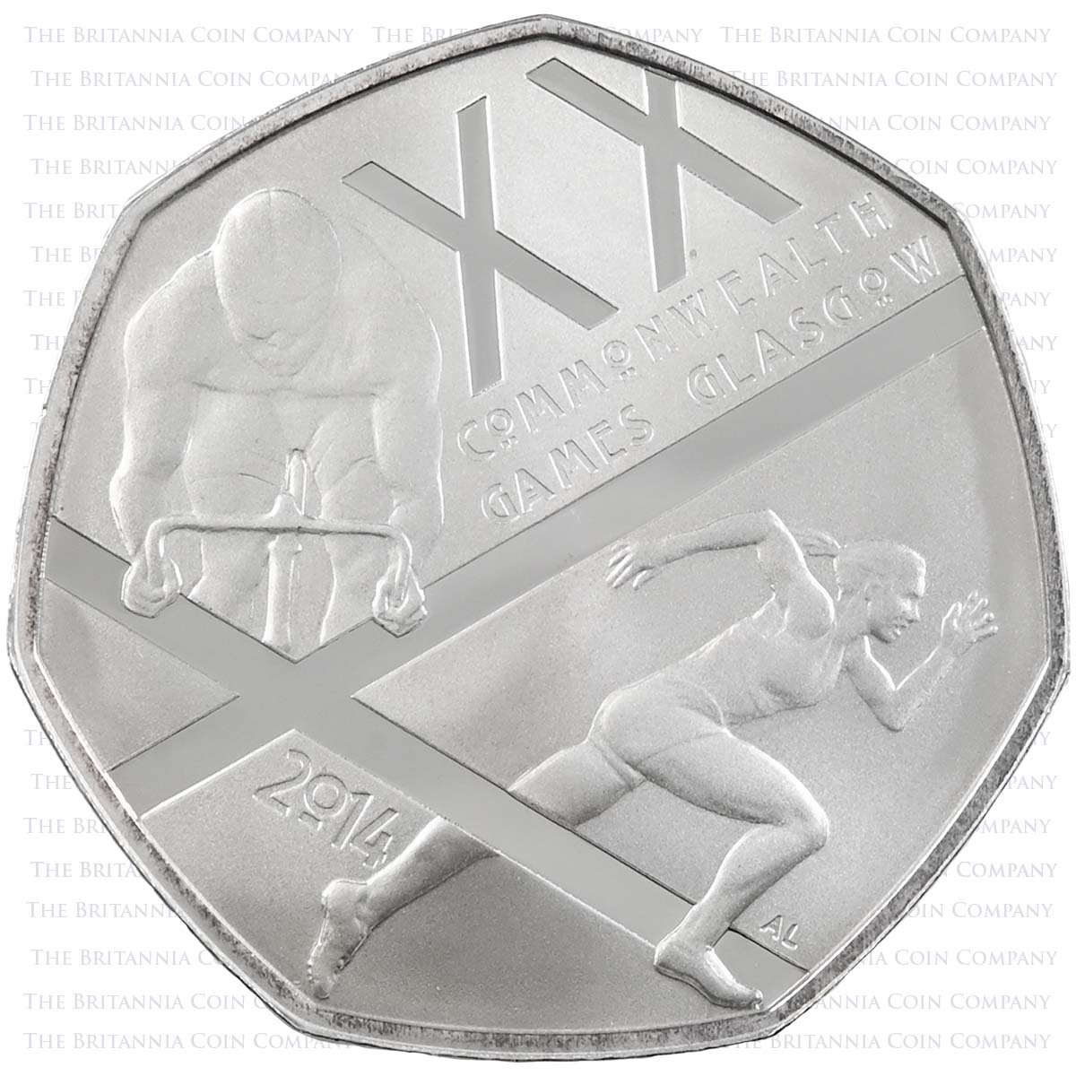 UK14CGS 2014 Commonwealth Games 50p Silver Proof Reverse