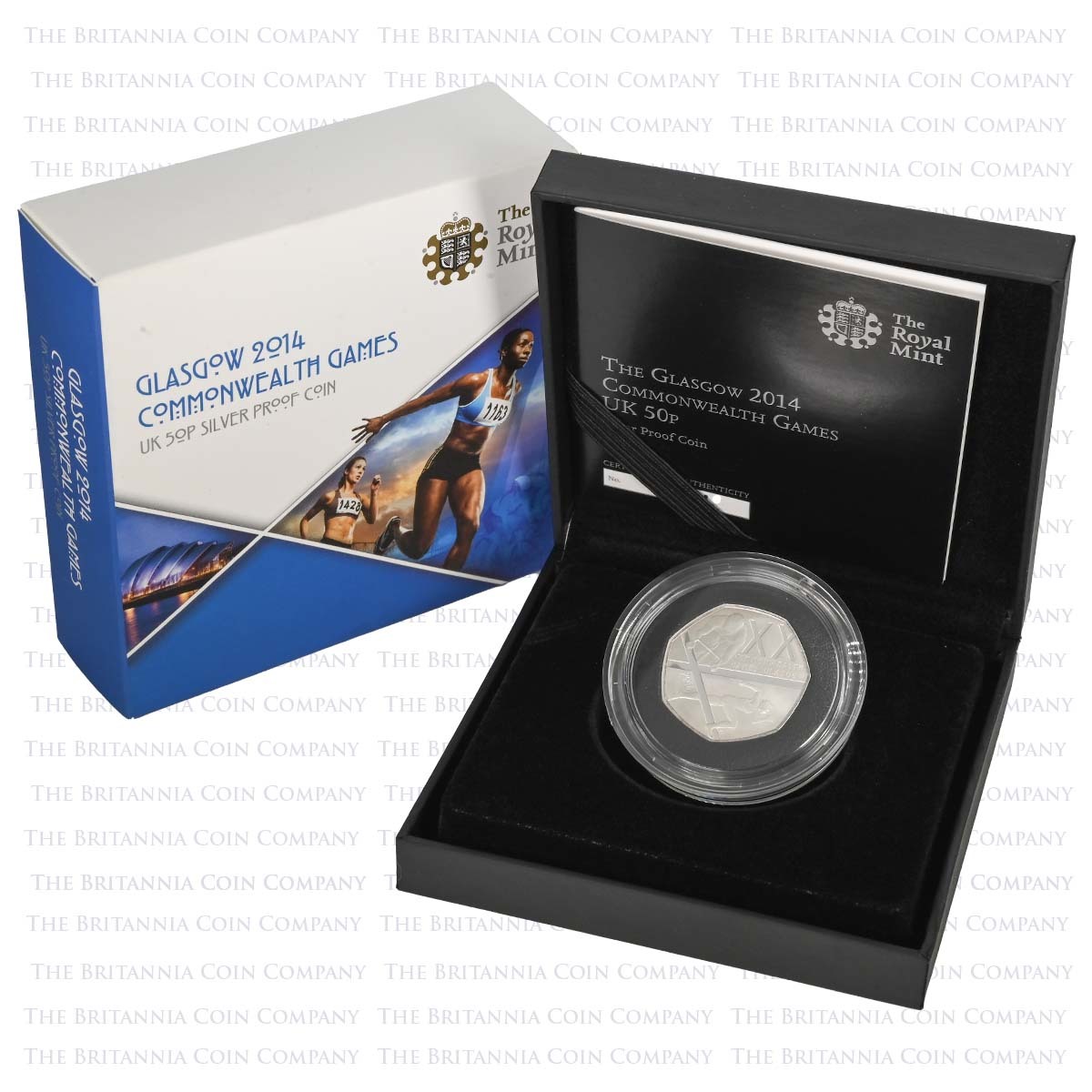 UK14CGS 2014 Commonwealth Games 50p Silver Proof Boxed