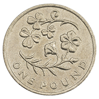 2014 Flax And Shamrock One Pound Circulated Floral Emblems Coin Thumbnail