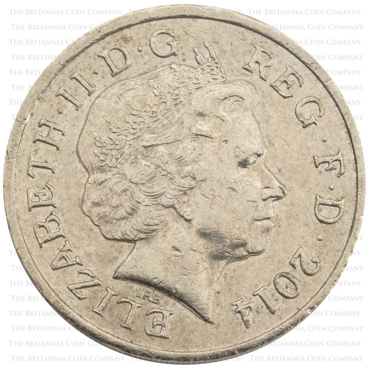 2014 Flax And Shamrock One Pound Circulated Floral Emblems Coin Obverse