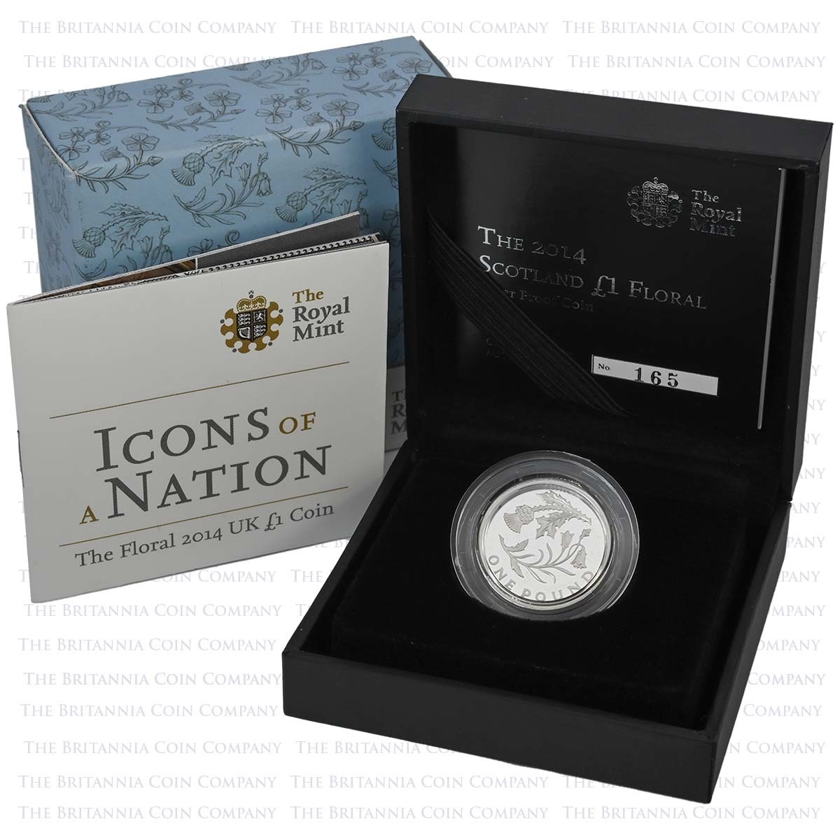 UK14SCSP 2014 Floral Icons Scotland £1 Silver Proof Boxed