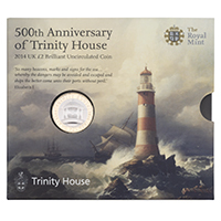 UK14THBU 2014 Trinity House Lighthouse Two Pound Brilliant Uncirculated Mint Pack Coin thumbnail design