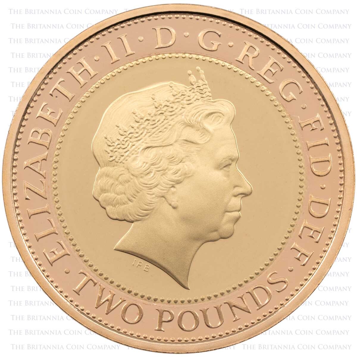 UK14W1GP 2014 Lord Kitchener Two Pound Gold Proof First World War Coin Obverse