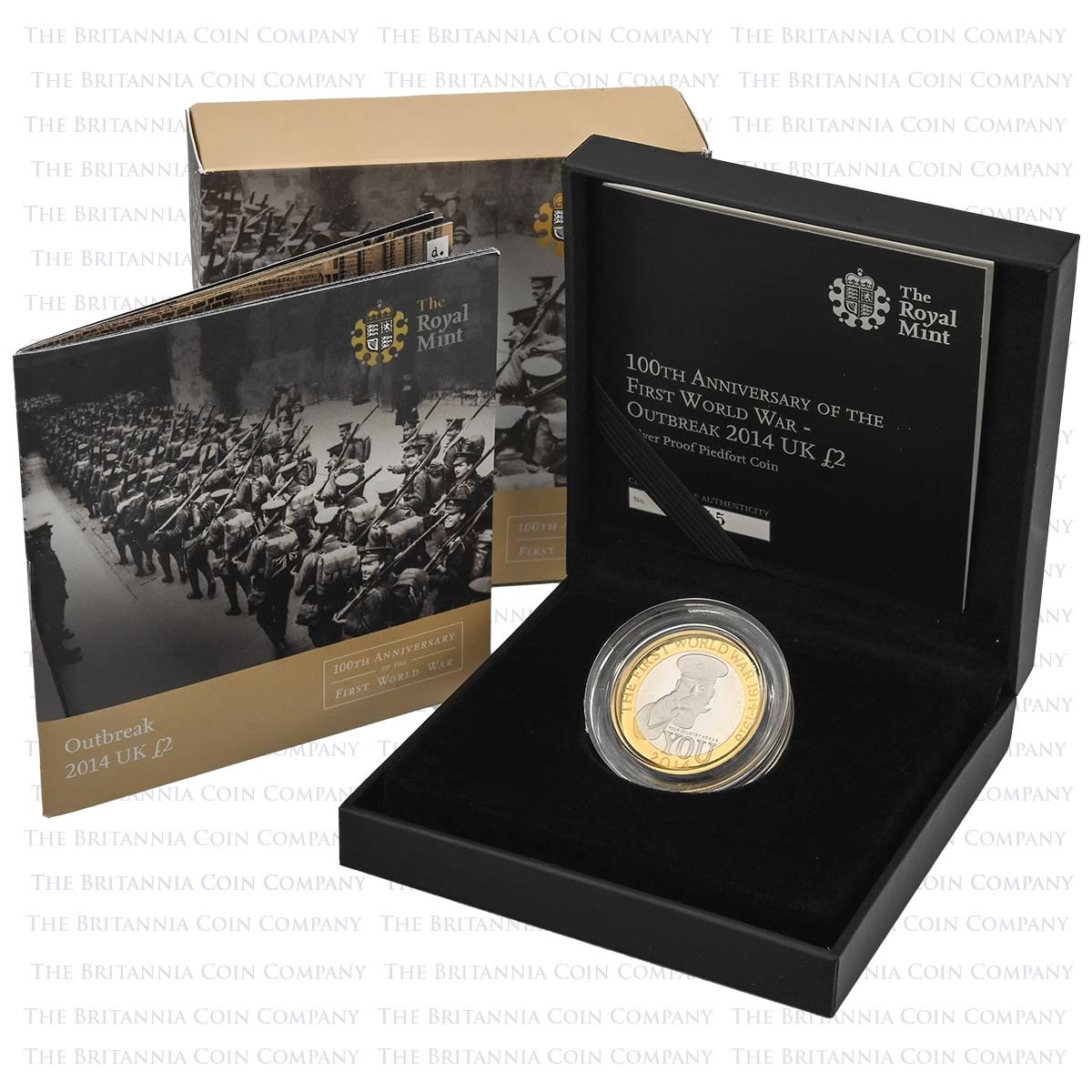 UK14W1PF 2014 First World War Kitchener £2 Piedfort Silver Proof Boxed