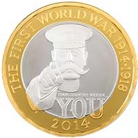 Uk14W1SP 2014 First World War Kitchener £2 Silver Proof Thumbnail