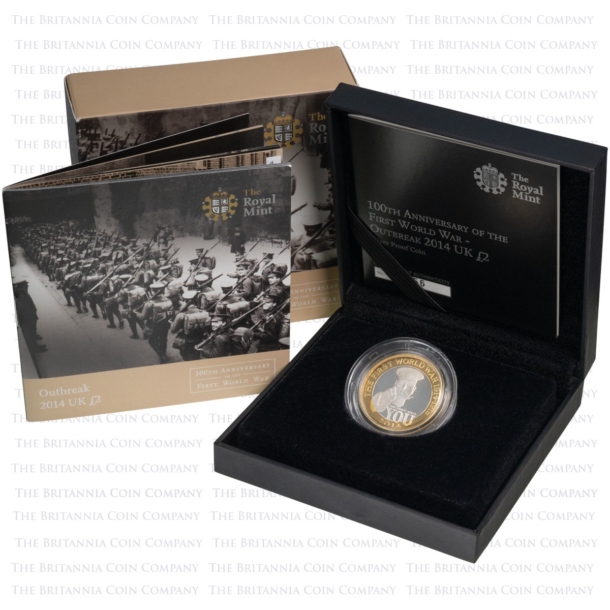UK14W1SP 2014 First World War WW1 Lord Kitchener Two Pound Silver Proof Coin Boxed
