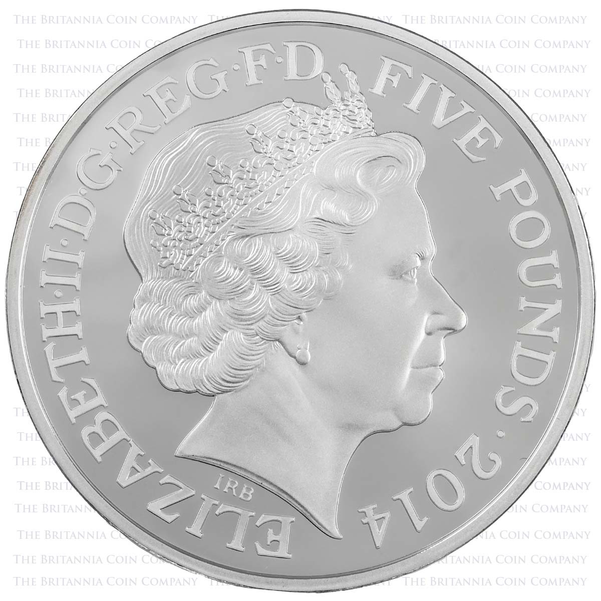 UK14W1SS 2014 First World War £5 Crown Set Silver Proof Obverse