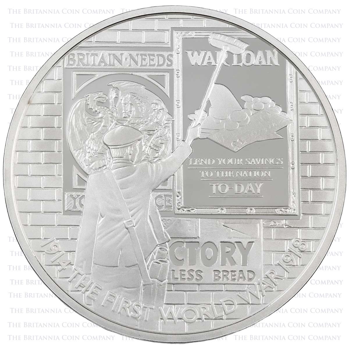 UK14W1SS 2014 First World War £5 Crown Set Silver Proof Propaganda