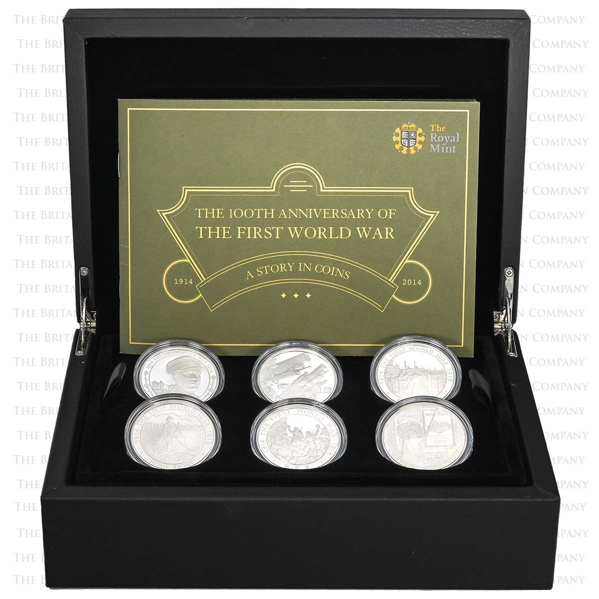 UK14W1SS 2014 First World War £5 Crown Set Silver Proof Boxed
