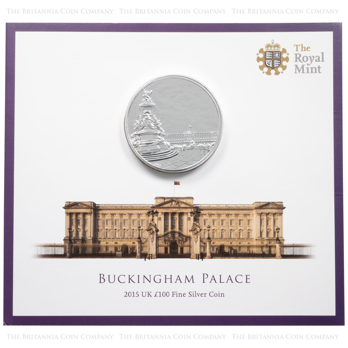 UK15100P 2015 Buckingham Palace One Hundred Pound Silver Brilliant Uncirculated Coin In Folder