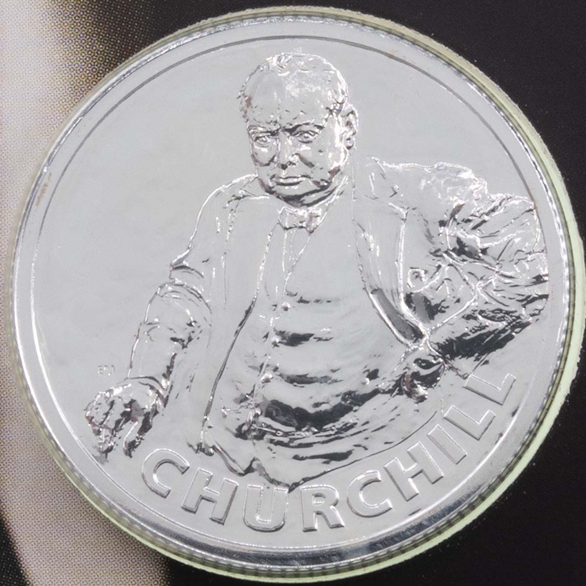 Uk1520CH 2015 Sir Winston Churchill Twenty Pound Brilliant Uncirculated Silver Coin In Folder Reverse