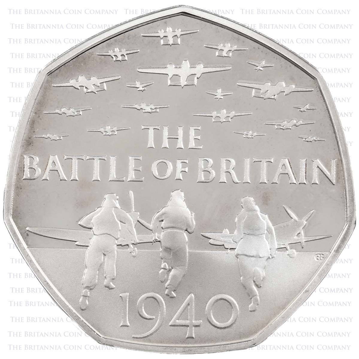UK15BBSP 2015 Battle of Britain 50p Silver Proof Reverse