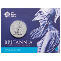 UK15BR50 2015 Britannia Fifty Pound Silver Brilliant Uncirculated Coin In Folder Thumbnail